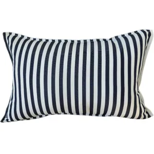Sunlit Serenade Solution Dyed Eco-Friendly Outdoor Cushion 40x60cm Lumbar - Dark Navy & White Striped by null, a Cushions, Decorative Pillows for sale on Style Sourcebook