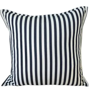 Sunlit Serenade Solution Dyed Eco-Friendly Outdoor Cushion 55cm Square - Dark Navy & White Striped by null, a Cushions, Decorative Pillows for sale on Style Sourcebook
