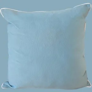 Sunlit Serenade Solution Dyed Eco-Friendly Outdoor Cushion 55cm Square - Aqua Blue | White Border by null, a Cushions, Decorative Pillows for sale on Style Sourcebook