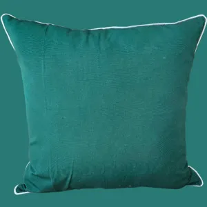 Sunlit Serenade Solution Dyed Eco-Friendly Outdoor Cushion 55cm Square - Dark Aqua | White Border by null, a Cushions, Decorative Pillows for sale on Style Sourcebook