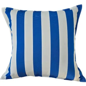 Sunlit Serenade Solution Dyed Eco-Friendly Outdoor Cushion 55cm Square - Santorini Blue & White Striped by null, a Cushions, Decorative Pillows for sale on Style Sourcebook