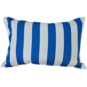 Sunlit Serenade Solution Dyed Eco-Friendly Outdoor Cushion 40x60cm Lumbar - Santorini Blue & White Striped by null, a Cushions, Decorative Pillows for sale on Style Sourcebook