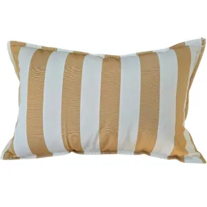 Sunlit Serenade Solution Dyed Eco-Friendly Outdoor Cushion 40x60cm Lumbar - Mustard Yellow & White Striped by null, a Cushions, Decorative Pillows for sale on Style Sourcebook