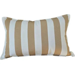 Sunlit Serenade Solution Dyed Eco-Friendly Outdoor Cushion 40x60cm Lumbar - Sand & White Striped by null, a Cushions, Decorative Pillows for sale on Style Sourcebook