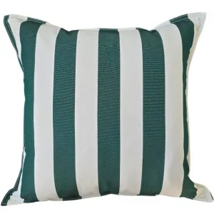 Sunlit Serenade Solution Dyed Eco-Friendly Outdoor Cushion 55cm Square - Sage Green & White Striped by null, a Cushions, Decorative Pillows for sale on Style Sourcebook
