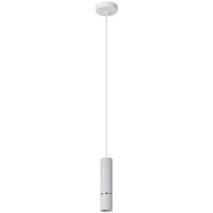 Eglo Caminia Minimalist 1 Light Pendant with Fluted Shade White by Eglo, a Pendant Lighting for sale on Style Sourcebook