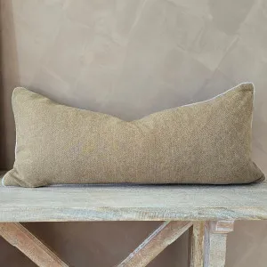 Hailey Linen Chenille Cushion 40x90cm Long Lumbar - Bosc Pear with Natural Piping by null, a Cushions, Decorative Pillows for sale on Style Sourcebook
