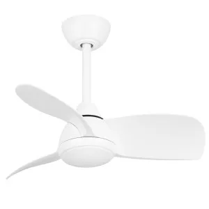 Claro Mini 28" DC Ceiling Fan with LED Light & Remote White by Claro, a Ceiling Fans for sale on Style Sourcebook