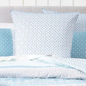 Renee Taylor Margot Cotton Blue European Pillowcase by null, a Cushions, Decorative Pillows for sale on Style Sourcebook