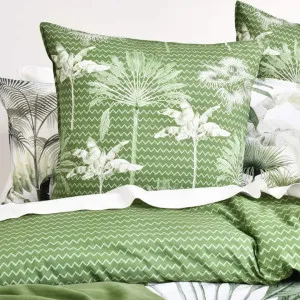 Renee Taylor Noosa Palm Cotton Green European Pillowcase by null, a Cushions, Decorative Pillows for sale on Style Sourcebook