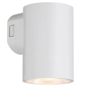 Telbix Stina Minimalist Cylinder LED Exterior Wall Light White by Telbix, a Outdoor Lighting for sale on Style Sourcebook
