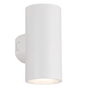 Telbix Stina Minimalist Cylinder Up/Down LED Exterior Wall Light White by Telbix, a Outdoor Lighting for sale on Style Sourcebook