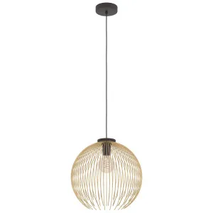 Eglo Venezuela Industrial 1 Light Pendant with Open Wire Shade Medium by Eglo, a Pendant Lighting for sale on Style Sourcebook