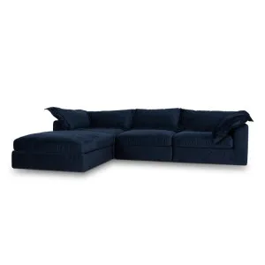 Daniyal 3 Seater Chaise Sofa - Navy Blue by Interior Secrets - AfterPay Available by Interior Secrets, a Sofas for sale on Style Sourcebook