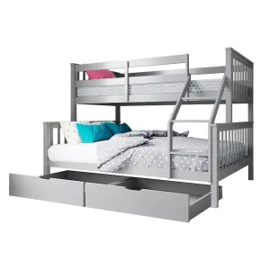 Nero Natural Pine Triple Bunk Bed with Storage Drawers by Luxo, a Beds & Bed Frames for sale on Style Sourcebook