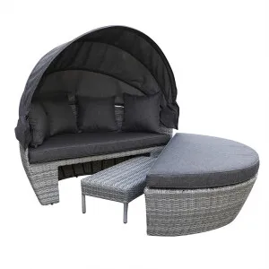 Erith Wicker Outdoor Furniture Day Bed w/ Canopy by Luxo Outdoors, a Outdoor Sunbeds & Daybeds for sale on Style Sourcebook