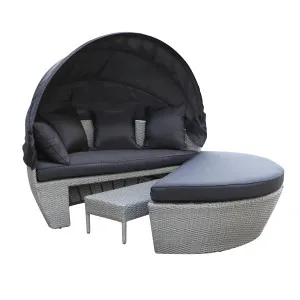 Erith Wicker Outdoor Furniture Day Bed w/ Canopy by Luxo Outdoors, a Outdoor Sunbeds & Daybeds for sale on Style Sourcebook