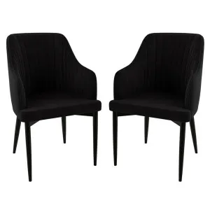 Elly Velvet Curved Dining Chair with Arms (Set of 2) by Luxo, a Dining Chairs for sale on Style Sourcebook