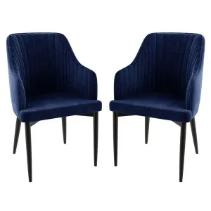 Elly Velvet Curved Dining Chair with Arms (Set of 2) by Luxo, a Dining Chairs for sale on Style Sourcebook