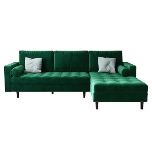 Claude 3 Seater Velvet Sofa With Chaise by Luxo, a Sofas for sale on Style Sourcebook