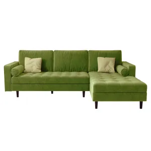 Claude 3 Seater Velvet Sofa With Chaise by Luxo, a Sofas for sale on Style Sourcebook
