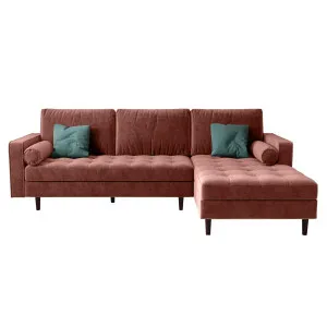 Claude 3 Seater Velvet Sofa With Chaise by Luxo, a Sofas for sale on Style Sourcebook