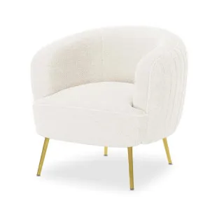 Evelyn Boucle Sofa Accent Chair - White Cream by Luxo, a Chairs for sale on Style Sourcebook
