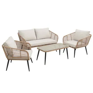 Bequia 4 Seater Rope Wicker Outdoor Sofa by Luxo Outdoors, a Outdoor Sofas for sale on Style Sourcebook