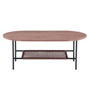 Hakkas Oval Rope Shelf Coffee Table - Walnut by Luxo, a Coffee Table for sale on Style Sourcebook