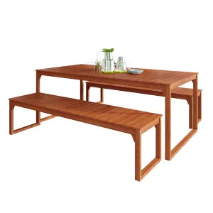 Trinity 8 Seater Outdoor Timber Bench Dining Set by Luxo Outdoors, a Dining Sets for sale on Style Sourcebook