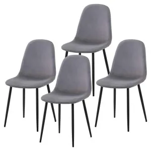 Halsa Classic Velvet Dining Chairs Set of 4 in Marble Grey by Luxo Furniture, a Dining Chairs for sale on Style Sourcebook