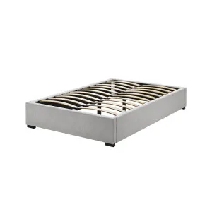 Septima Upholstered Velvet Bed Base - Slate by Luxo, a Beds & Bed Frames for sale on Style Sourcebook