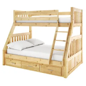 Cornelia Triple Bunk Bed with Storage - Wood Solid by Luxo, a Beds & Bed Frames for sale on Style Sourcebook