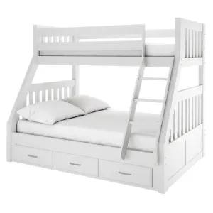 Cornelia Triple Bunk Bed with Storage - Wood Solid by Luxo, a Beds & Bed Frames for sale on Style Sourcebook