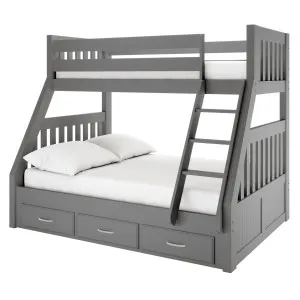 Cornelia Triple Bunk Bed with Storage - Wood Solid by Luxo, a Beds & Bed Frames for sale on Style Sourcebook