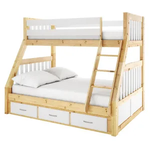 Cornelia Triple Bunk Bed with Storage - Wood Solid by Luxo, a Beds & Bed Frames for sale on Style Sourcebook