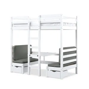 Timothy Timber Loft Bed with Table & Benches by Luxo, a Beds & Bed Frames for sale on Style Sourcebook