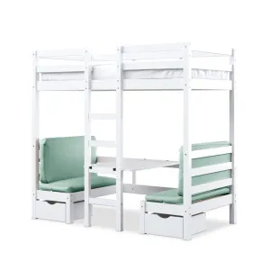 Timothy Timber Loft Bed with Table & Benches by Luxo, a Beds & Bed Frames for sale on Style Sourcebook