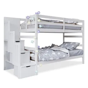 Galla Staircase Storage Bunk Bed - Wood Solid by Luxo, a Beds & Bed Frames for sale on Style Sourcebook
