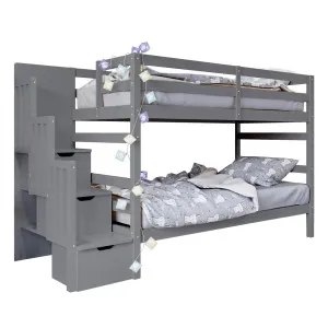 Galla Staircase Storage Bunk Bed - Wood Solid by Luxo, a Beds & Bed Frames for sale on Style Sourcebook