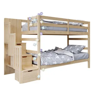 Galla Staircase Storage Bunk Bed - Wood Solid by Luxo, a Beds & Bed Frames for sale on Style Sourcebook