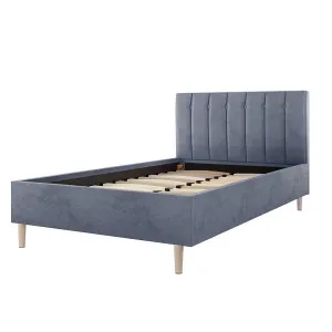 Kelly Velvet Bed Frame - Grey by Luxo, a Beds & Bed Frames for sale on Style Sourcebook