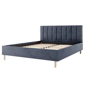 Kelly Velvet Bed Frame - Grey by Luxo, a Beds & Bed Frames for sale on Style Sourcebook