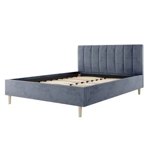 Kelly Velvet Bed Frame - Grey by Luxo, a Beds & Bed Frames for sale on Style Sourcebook