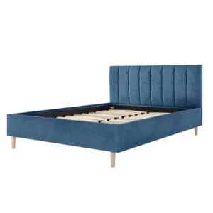 Kelly Single Velvet Fabric Bed Frame in Ocean Blue by Luxo Furniture, a Kids Beds & Bunks for sale on Style Sourcebook