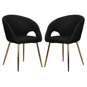 Jazlyn Linen Gold Legs Dining Chair (Set of 2) by Luxo, a Dining Chairs for sale on Style Sourcebook