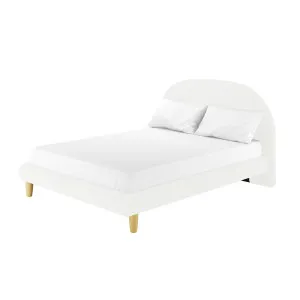 Fausta Bouclé Bed Frame with Arch Headboard - White Cream by Luxo, a Beds & Bed Frames for sale on Style Sourcebook