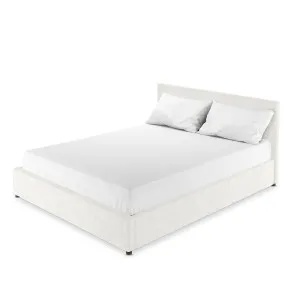 Renata Bouclé Gas Lift Bed Frame - White Cream by Luxo, a Beds & Bed Frames for sale on Style Sourcebook