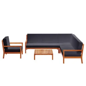 Haiti 7 Seater Outdoor Timber Corner Sofa Set by Luxo Outdoors, a Outdoor Sofas for sale on Style Sourcebook