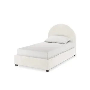 Lunia Bouclé Bed Frame w/ Gas Lift Storage - White Cream by Luxo, a Beds & Bed Frames for sale on Style Sourcebook